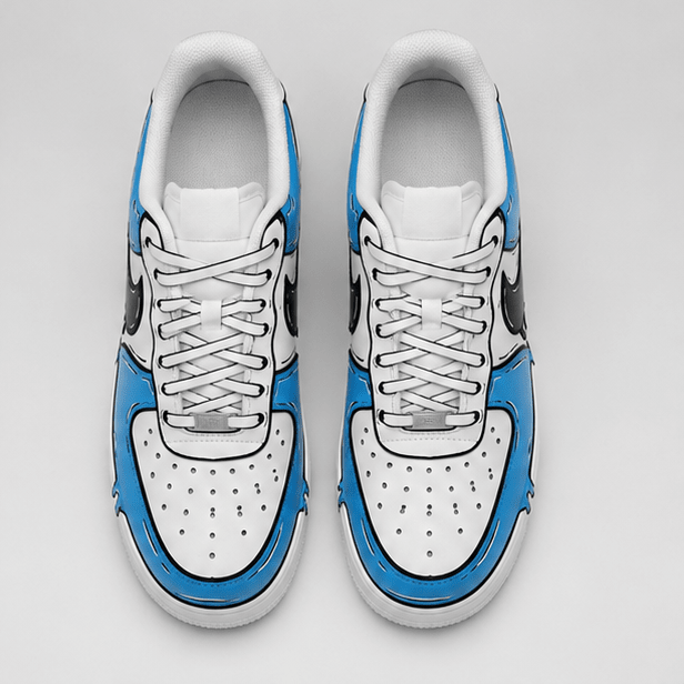 Blue Drip | Hand-Painted Street Art Sneakers - Urban Palette