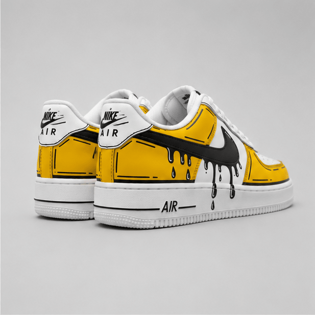 Golden Drip | Hand-Painted Street Art Sneakers - Urban palette