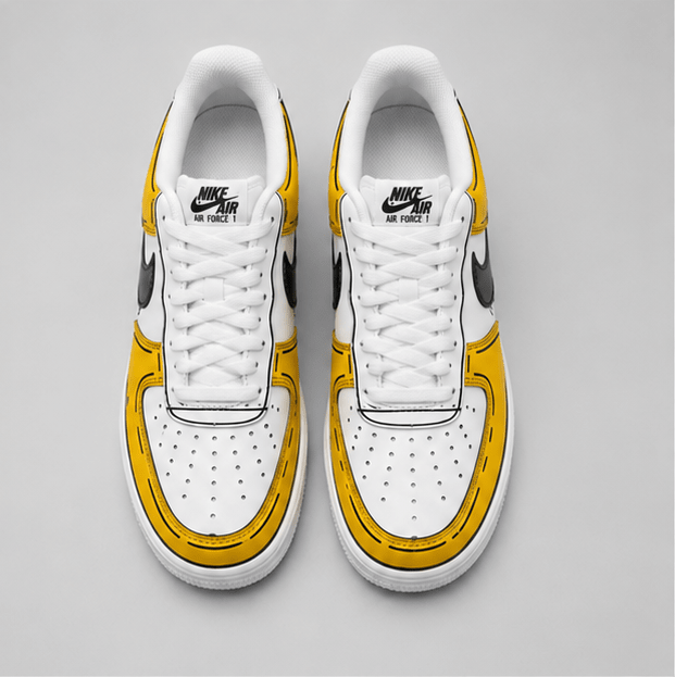 Golden Drip | Hand-Painted Street Art Sneakers - Urban palette