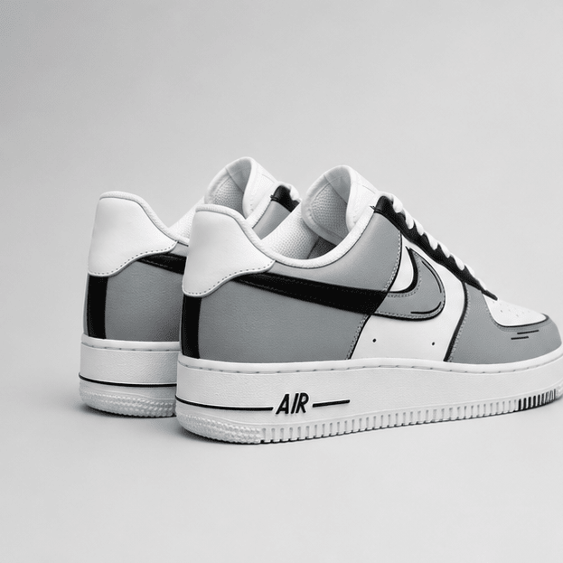 Monochrome Force | Hand-Painted Sneakers - Urban palette