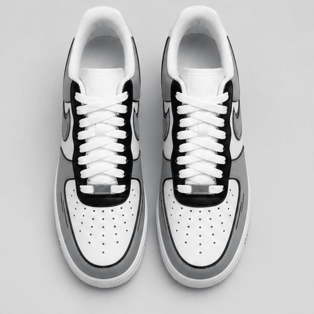 Monochrome Force | Hand-Painted Sneakers - Urban palette