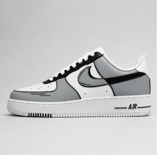 Monochrome Force | Hand-Painted Sneakers - Urban palette