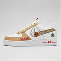 RAW Heritage Gold Custom Air Force 1 hand-painted white and gold sneaker with custom RAW artwork and premium luxury detailing