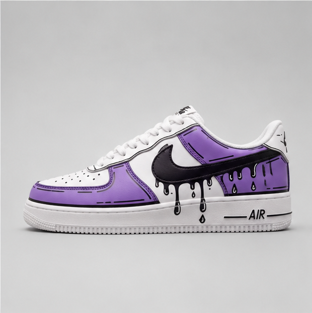 Violet Drip  | Hand-Painted Street Art Sneakers