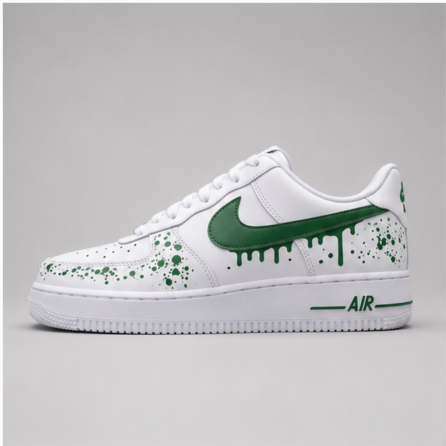 Emerald Drip | Custom Hand-Painted Sneakers