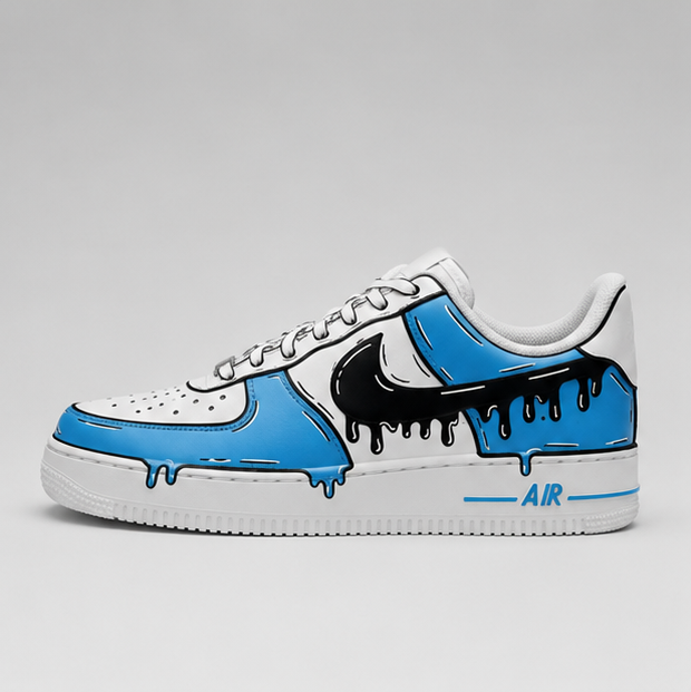 Blue Drip  | Hand-Painted Street Art Sneakers