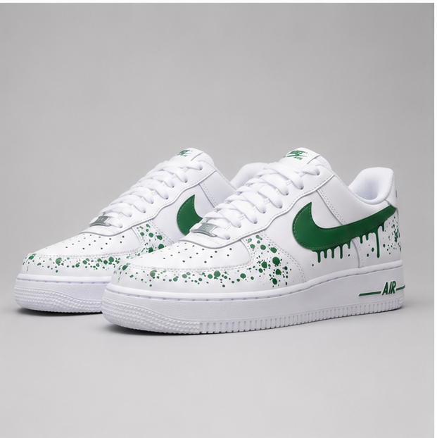 Emerald Drip | Custom Hand-Painted Sneakers