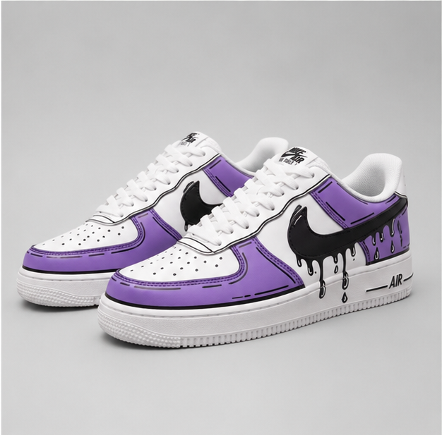Violet Drip  | Hand-Painted Street Art Sneakers