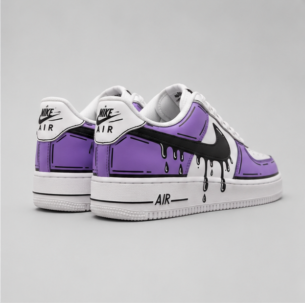 Violet Drip  | Hand-Painted Street Art Sneakers