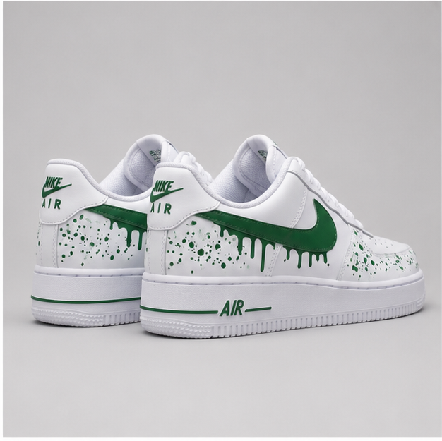 Emerald Drip | Custom Hand-Painted Sneakers