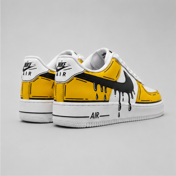 Golden Drip  | Hand-Painted Street Art Sneakers