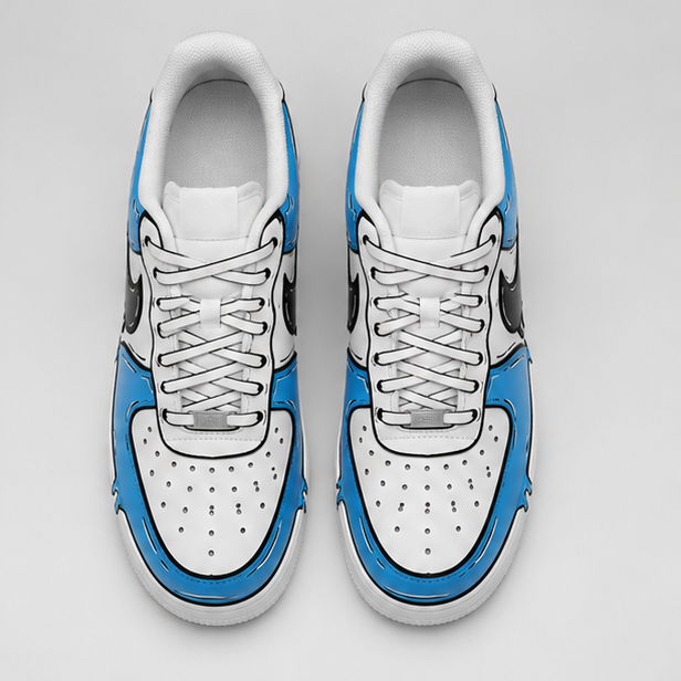 Blue Drip  | Hand-Painted Street Art Sneakers