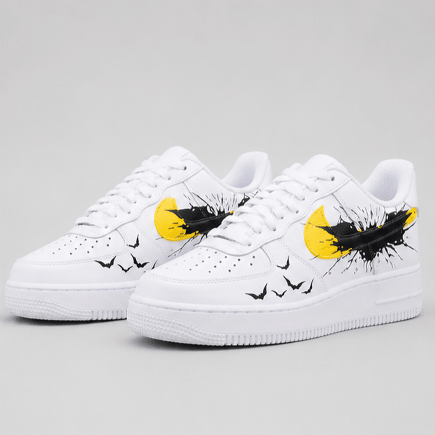 Shadow Strike | Hand-Painted Street Art Sneakers - Urban palette
