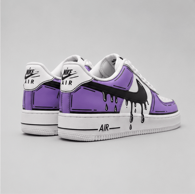 Violet Drip | Hand-Painted Street Art Sneakers - Urban palette