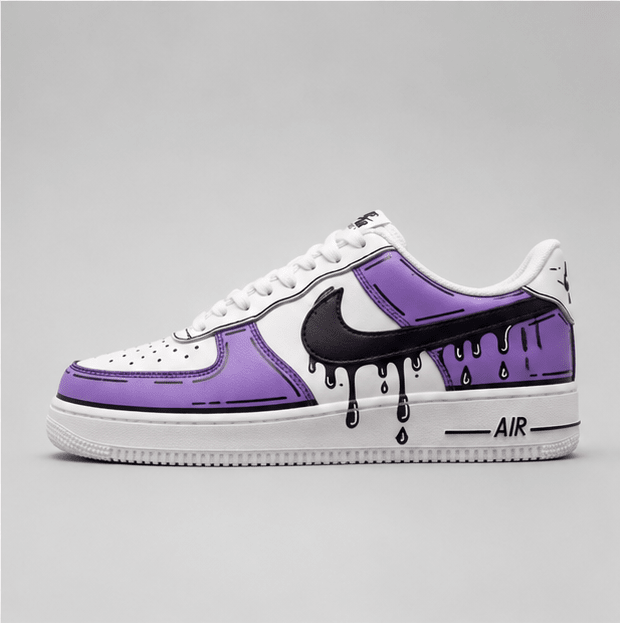 Violet Drip | Hand-Painted Street Art Sneakers - Urban palette